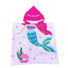 (C) 3-10 Years Kids Boys Girls Beach Towel Hooded Towels Bath Robe For Summer Holiday Beach Swim Gifts