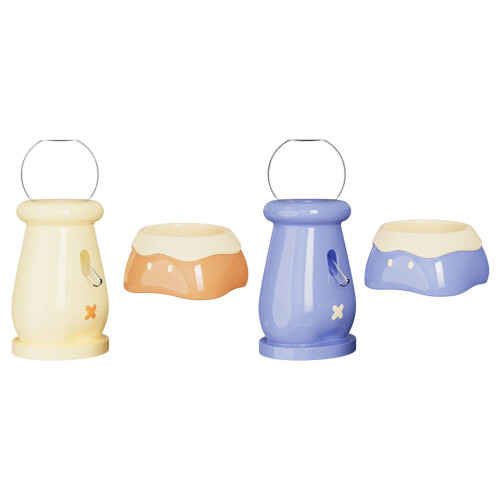 Ergonomic Small Pet Feeder Ceramic Dish Water Bowl-yellow 1