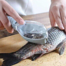 (Blue) Fish Scale Scraper Fish Skin Brush Lazy Easy To Use Seafood Tools Fast Remove Fish Knife Cleaning Kitchen Accessories