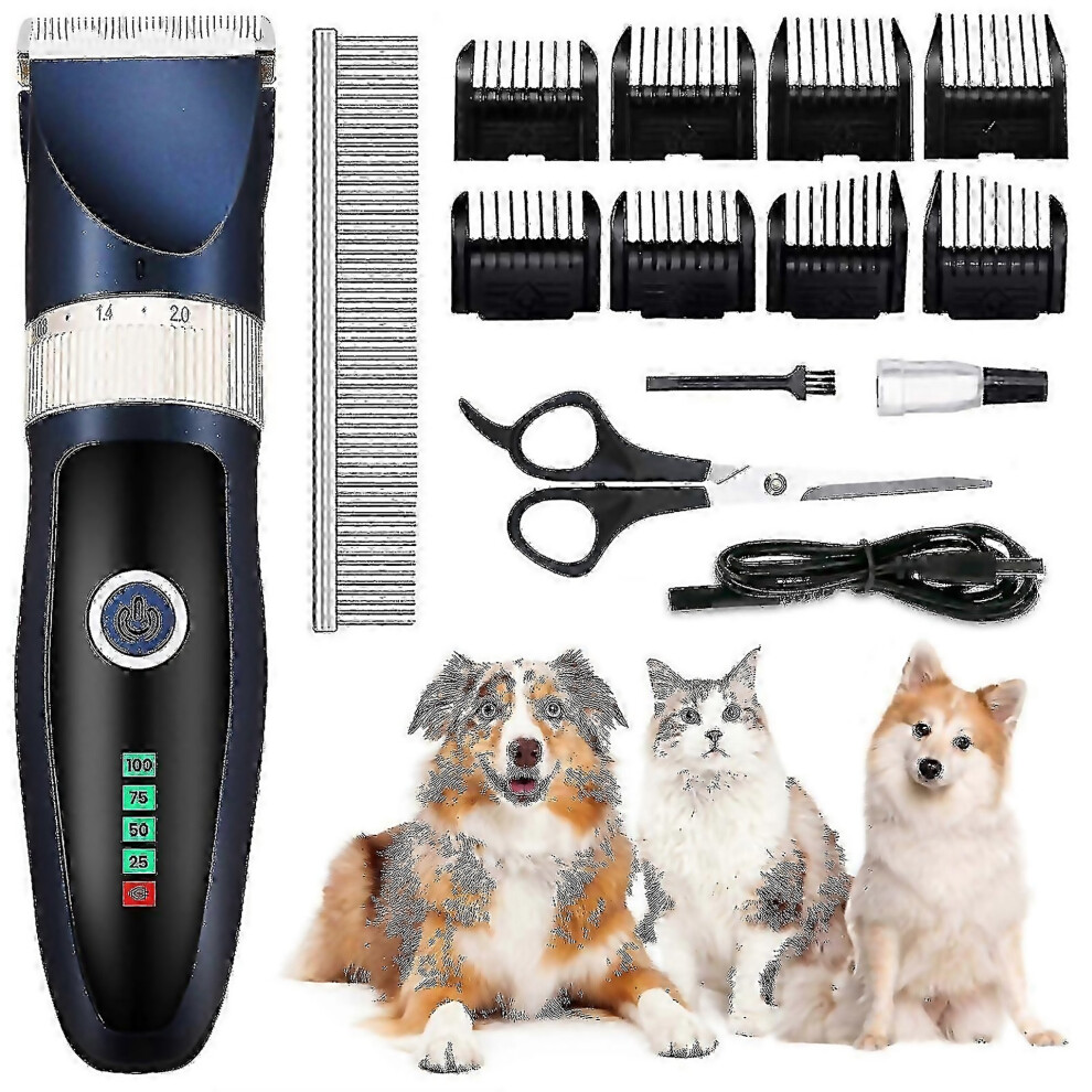 For Pro Silent Pet Hair Grooming Clipper Trimmer Shaver Dog Electric Shaver Set