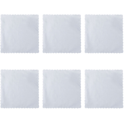 White Cotton Handkerchiefs Moon Stitching Detailing Touch Quick