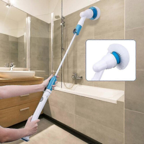 (EU Plug) Electric Cleaning Brush Adjustable Waterproof Cleaner Wireless Charging Clean Bathroom Kitchen