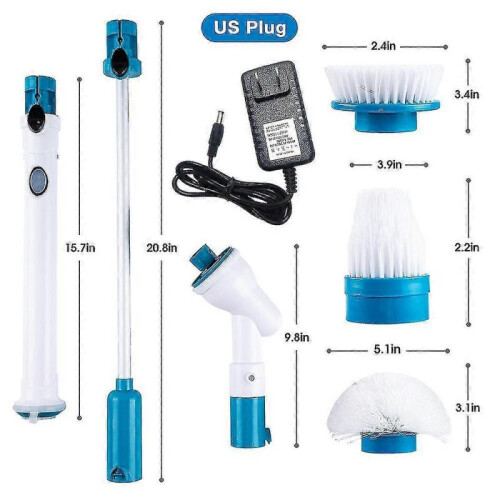 (EU Plug) Electric Cleaning Brush Adjustable Waterproof Cleaner Wireless Charging Clean Bathroom Kitchen 1