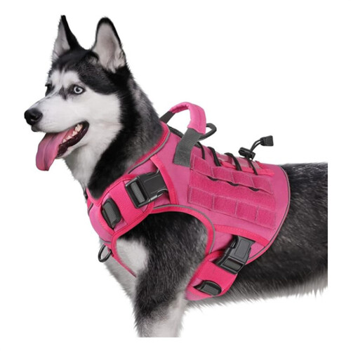 Large Dog Harness Reflective Strips Chest Strap-L Pink