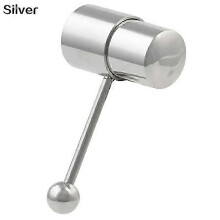 For Unisex Cool Punk Hammer Shape Vibrating Tongue Bar Stud Body Piercing Jewelry Easy To Clean And Silver