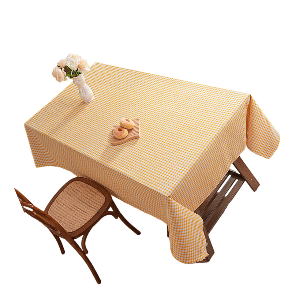 Elegant Plaids Print Dining Table Cover-150 150cm Yellow-image-OPC-PN97G8M-NEW