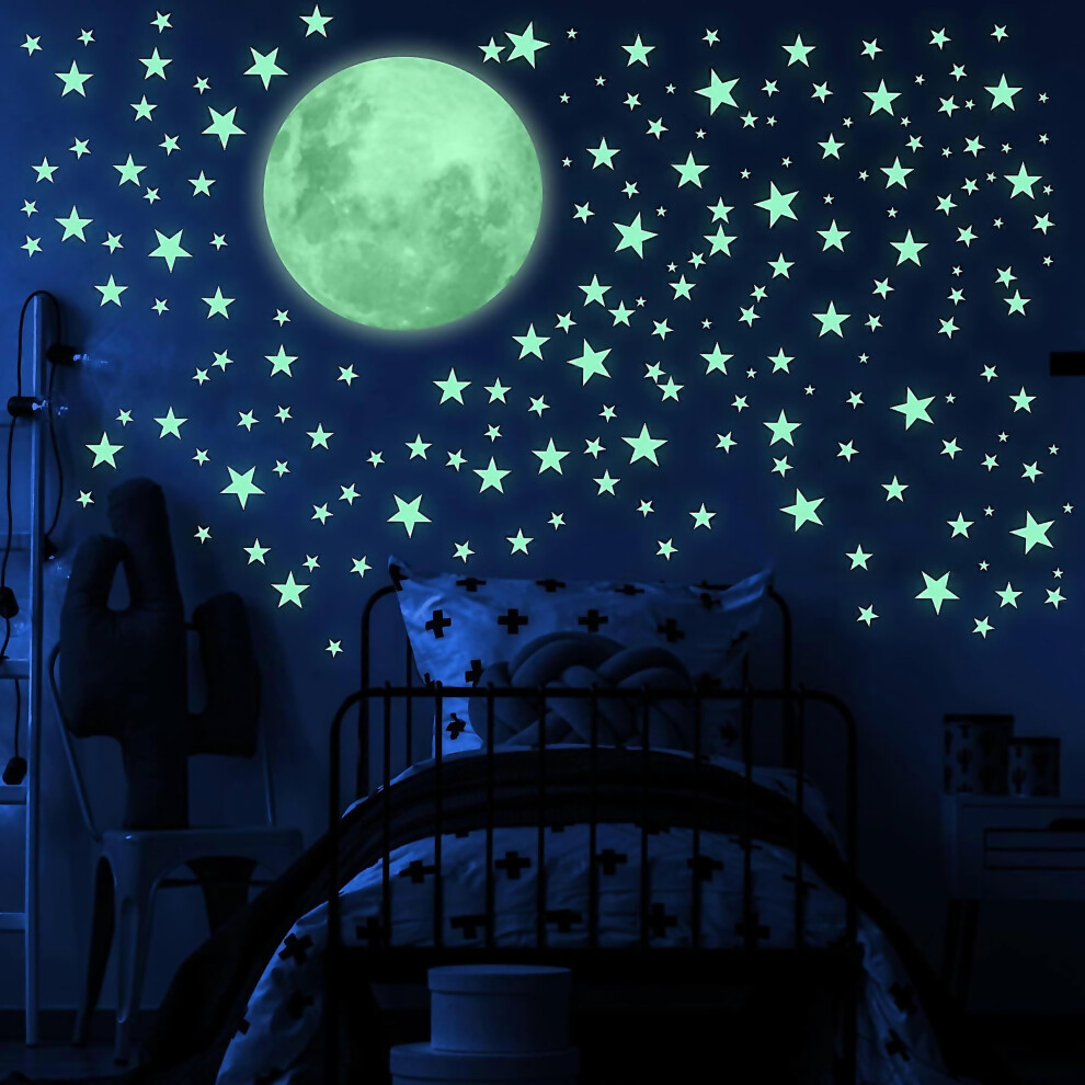 For Glow In The Dark Stars And Moon For Ceiling Luminous Stars And Moon Wall Decal Childs Rooms Wall