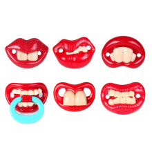 Funny Red Silicone Baby Pacifier Gift for 3 Months+ Boys Girls