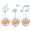 Recyclable Paper Music Symbol Cake Insert for Theme-Black 7