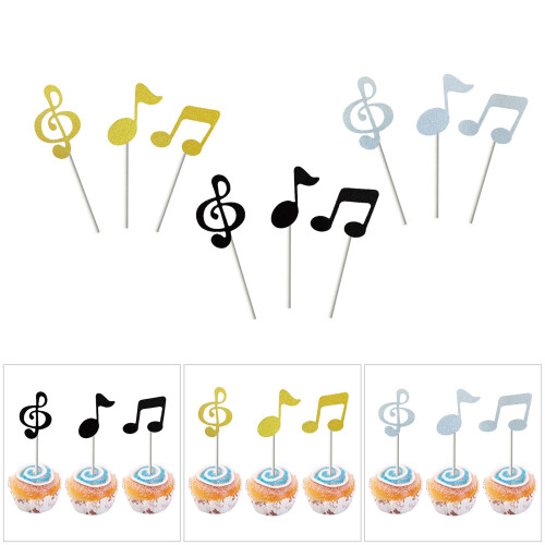 Recyclable Paper Music Symbol Cake Insert for Theme-Black 2