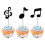 Recyclable Paper Music Symbol Cake Insert for Theme-Black 5