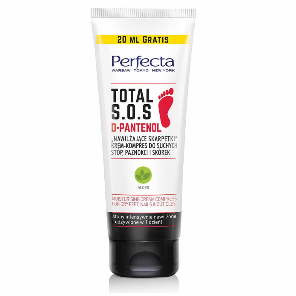 Polskie Suplementy Perfecta Total Sos Cream-Compress Dry Feet Nails Cuticles Moisturize Socks 120Ml