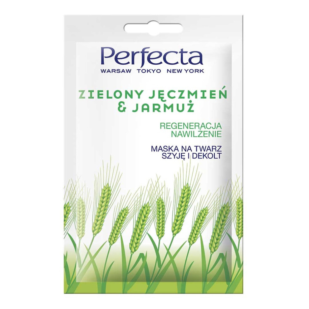 Polskie Suplementy Green Perfecta Mask Barley And Kale Regenerating Moisturizing