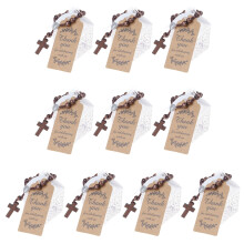 Christian Wood Crosses Rosaries Baptisms Set Include Gift Bag