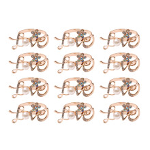 Anéis de guardanapo com pérolas, conjunto romântico para casamento, Dia dos Namorados, aniversário e outras ocasiões.
