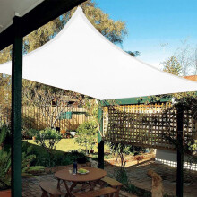 Sonnenschutzsegel für Terrasse, Balkon, Garten oder Hinterhof, weißes rechtwinkliges Dreieck, besonders langlebig, blockiert 95 % der UV-Strahlen,
