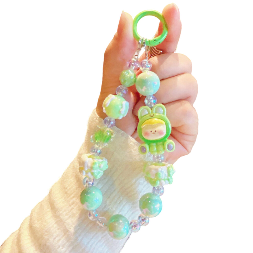 Mobile Strap Phone Chain For Women Colorful Beaded Chain- Green 7704000206433