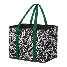 Lightweight Portable Grocery Bag Foldable-Black and white anti