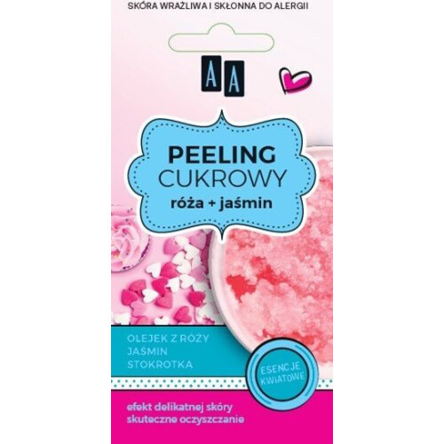 AA Cosmetics Sugar Scrub Rose Peeling + jasmine cukrowy do twarzy