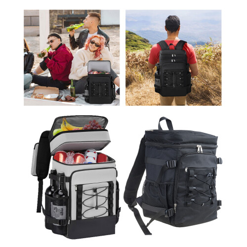 Large Capacity Thermal Backpack For Hiking Leak Resistant-Black 2