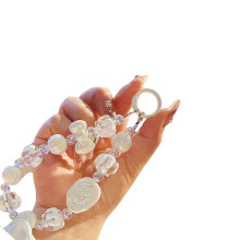 Women Girls Cellphone Pendant Mobilephone Hanging Cord-White