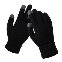 Luvas de inverno unissex com tela sensível ao toque, forro de lã macia e quente, punhos elásticos e antiderrapantes.