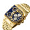 Relógio de quartzo dourado militar à prova d'água de 47 mm 3