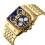 Relógio de quartzo dourado militar à prova d'água de 47 mm 5