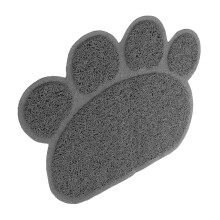 Covered Litter Tray Cat Litter Mat Pet Cleaning Carpet Size Medium Plastic Construction Fits Most Litter Boxes Grey