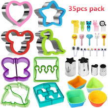 Set di stampi per pane per sandwich per bambini, stampi per bento lunch box, stampi per biscotti con forme di crosta di frutta e verdura