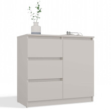 CHEST OF DRAWERS 1 DOOR 3 DRAWERS COLOUR CASHMERE