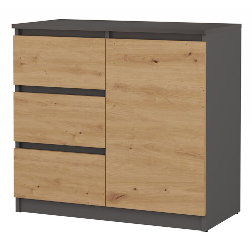 Commode artisanale Malwa 1D3S ANTHRACITE