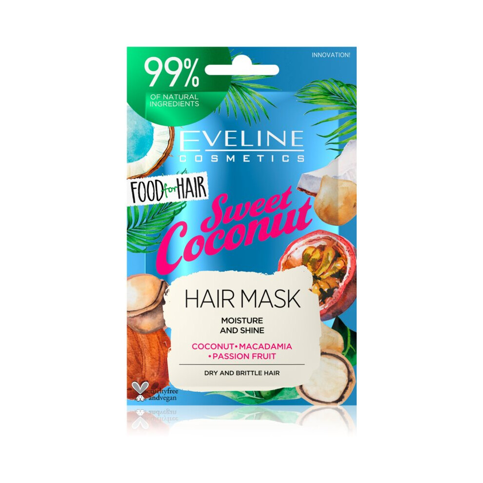 Polskie Suplementy Eveline Cosmetics Food For Hair Sweet Coconut Moisturizing Hair Mask 20Ml