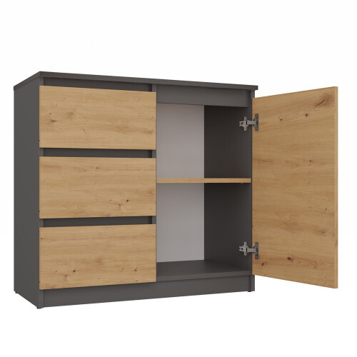 Commode artisanale Malwa 1D3S ANTHRACITE 2
