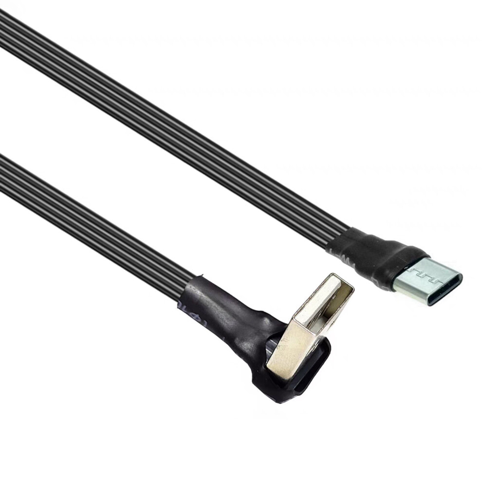 Thin Silicone Usb C Female Extension Cable 10W-3M Usb Down Bend 7704000206808