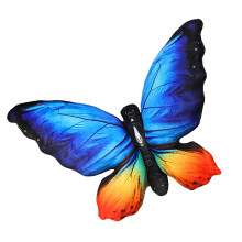 Butterfly Throw Pillow Pastoral Style Girl-Blue and yellow butt