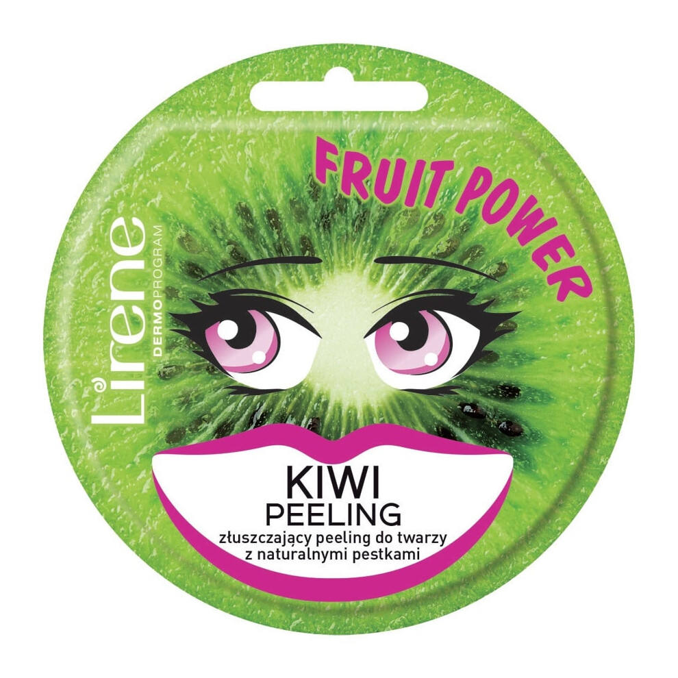 Polskie Suplementy Lirene Fruit Power Exfoliating Kiwi Peeling Facial Mask Twarzy Kiwi Maseczka