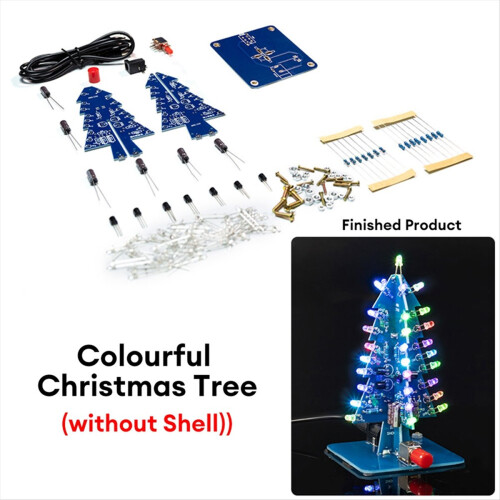 RGB LED Flashing Christmas Tree DIY Kit Electronics Soldering 1