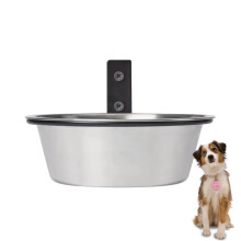 Wall Mounted Dog Bowl Stainless Steel Hanging Pet Bowls Raised Feeder 21.5x7cm For Cats Guinea Pigs Rabbits 1PC