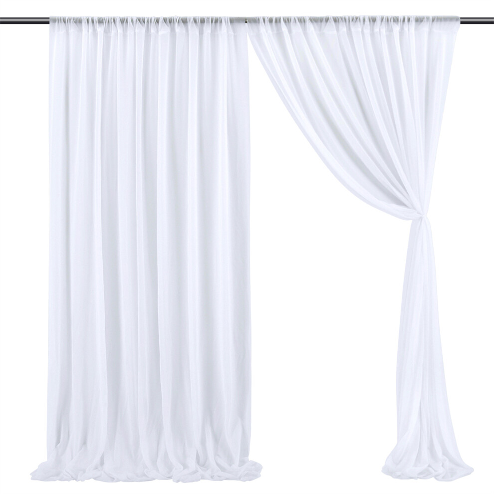 Backdrop Beauties: Sheer Chiffon Wedding Photo Booth Backdrop For Enduring Memories White 9012352511203