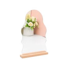 Portable Tabletop Mirror Frameless Acrylic Stand, Aesthetic Vanity Mirror For Minimal Spaces Home Decor Cloud Shape Perfect Size (White)