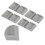 8PCS Gray Rubber Caster Cups for Chairs, Sofas & Cabinets 1