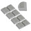 8PCS Gray Rubber Caster Cups for Chairs, Sofas & Cabinets 14