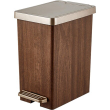 Wood Trash Can With Lid Double Opening Design For Kitchen Bedroom Living Room Office 23 x 15 x 33.5 cm