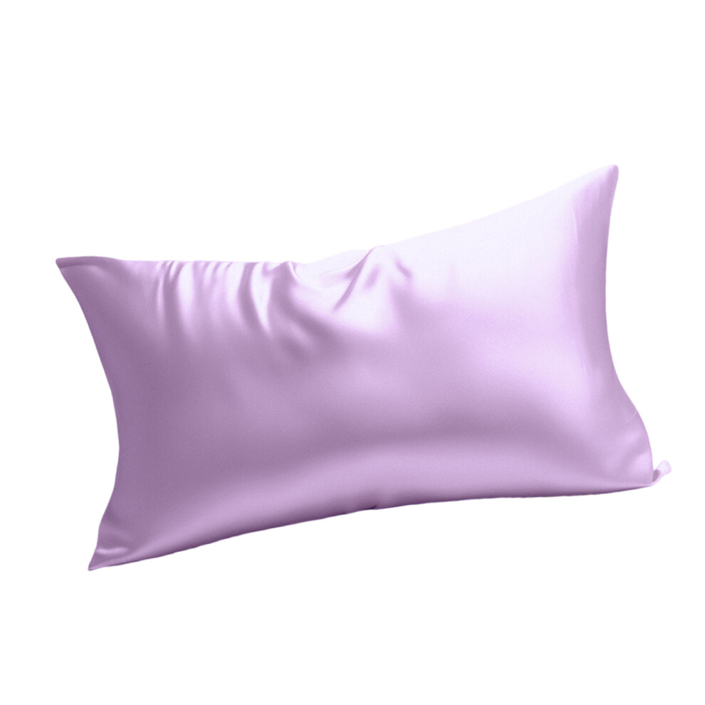 Simulated Silk Pillowcase Soft Colorfast Pillow Sleeve- Purple