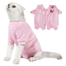 Cats Surgical Recovery Clothing Cotton Bodysuit Help-Pink M