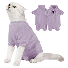 Comfortable Cotton Cats Suit For Wound Healing Support-Purple L