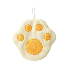 Adorable Cats Paws Polyester Hanging Towel, High-Yellow