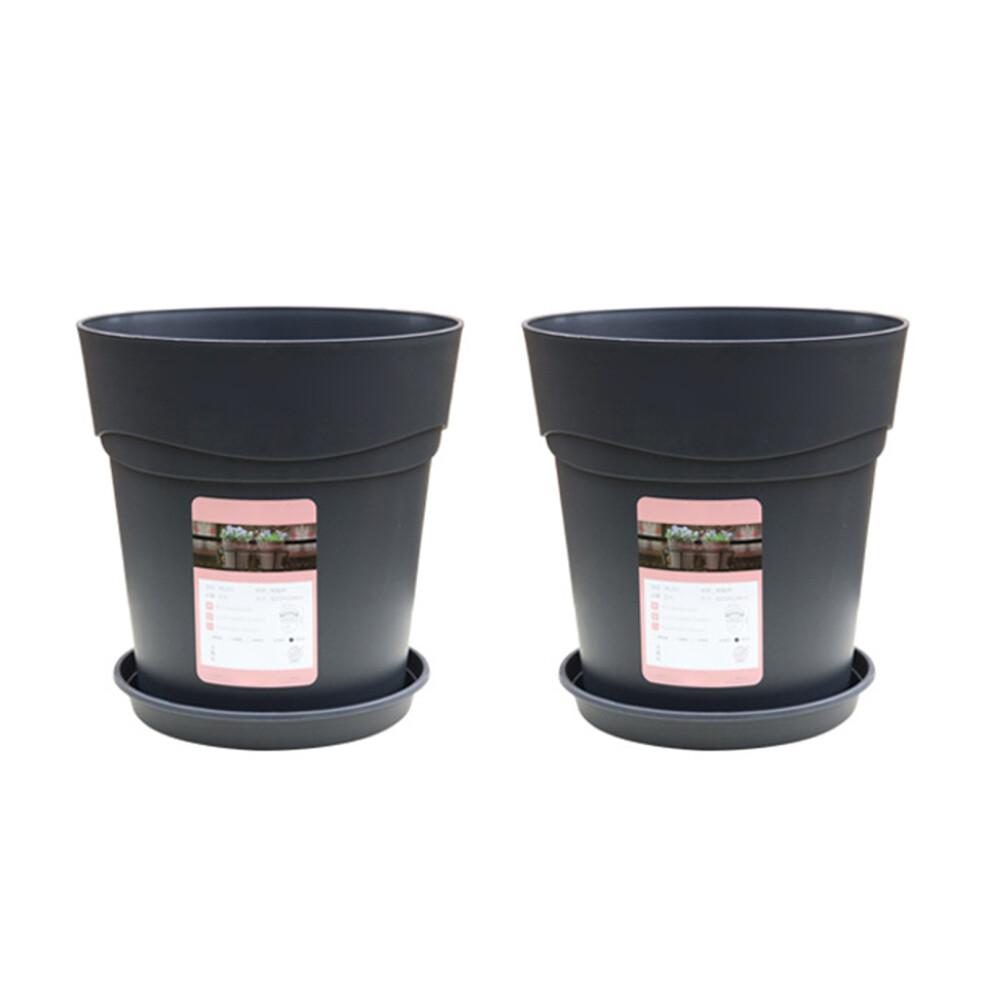 Drainage Hole Planters for Indoor Outdoor Plants, Realistic Silk Greenery Lightweight Plastic Nursery Pots with Saucer Modern Style Decorative Flower-image-OPC-PN98QRZ-NEW