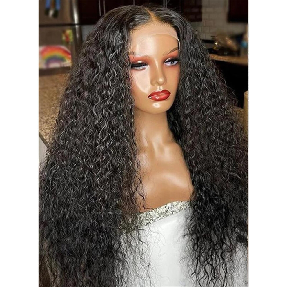 Unisex Wave 4X4/5X5 Lace Closure Hd Lace Frontal 13X4/13X6 Curly Human Hair Wig For Women 26 Inches #150